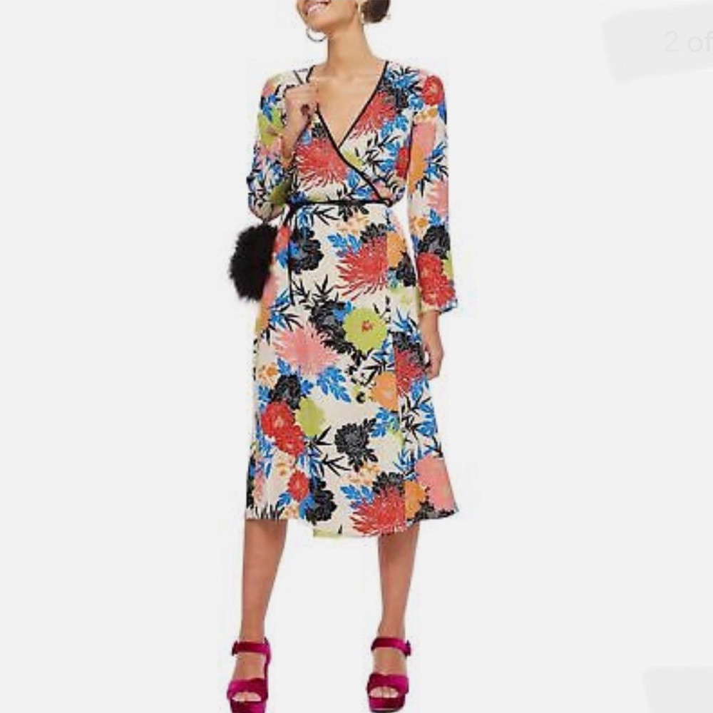 Topshop Floral Wrap Dress